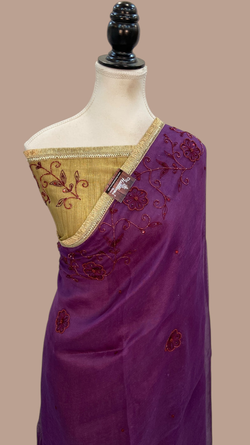 Pure Organza Handloom Banarasi Saree - Handwork - The Handlooms