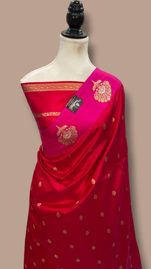 Pure Katan Silk Banarasi Handloom Saree - All over Kadua motifs - The Handlooms