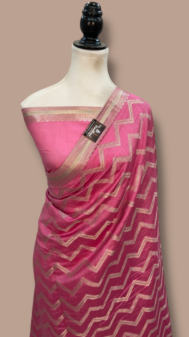 Pure Chiniya Silk Khaddi Handloom Banarasi Saree - The Handlooms