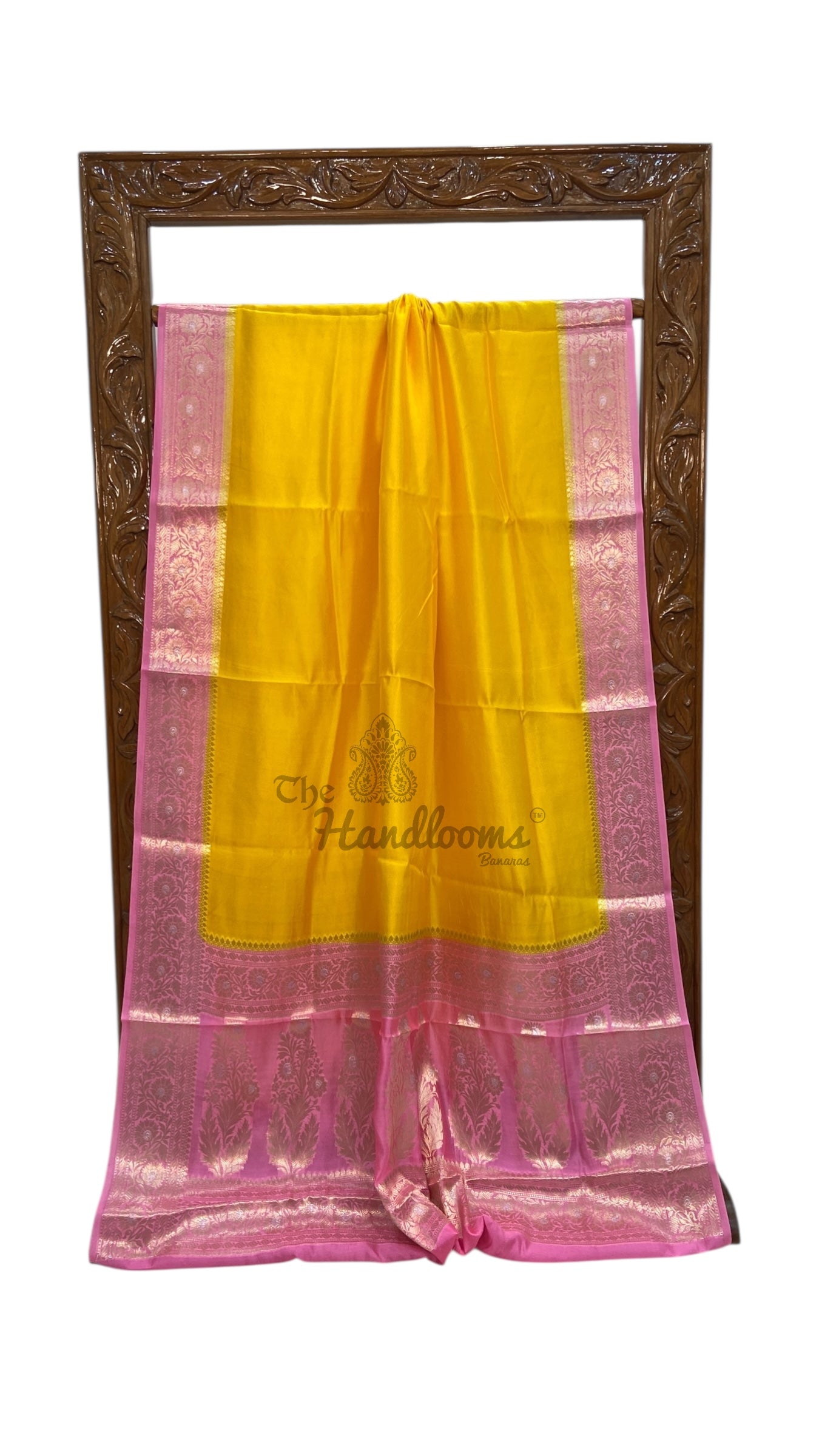 Pure Silk Handloom Banarasi Saree - Handwork Handbrush main image 1