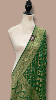 Pure Georgette Banarasi Bandhej Handloom Dupatta - The Handlooms
