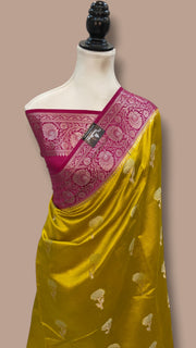 Pure Chiniya Silk Khaddi Handloom Banarasi Saree - The Handlooms