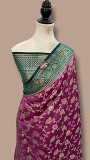 Pure Chiniya Silk Handloom Banarasi Saree - The Handlooms