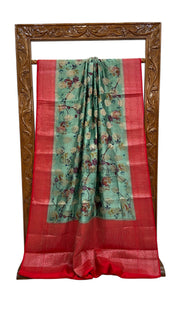 Pure Chiniya Silk Handloom Banarasi Saree Digital Print - The Handlooms