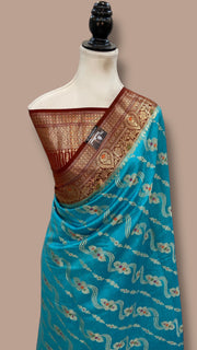 Pure Chiniya Silk Handloom Banarasi Saree - The Handlooms