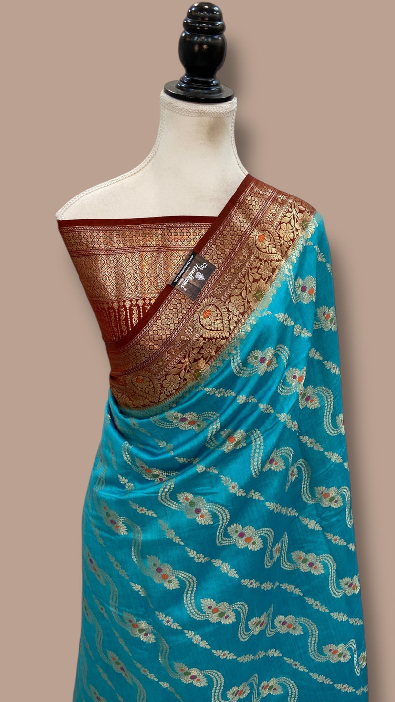 Pure Chiniya Silk Handloom Banarasi Saree - The Handlooms