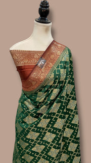 Pure Chiniya Silk Handloom Banarasi Saree - The Handlooms