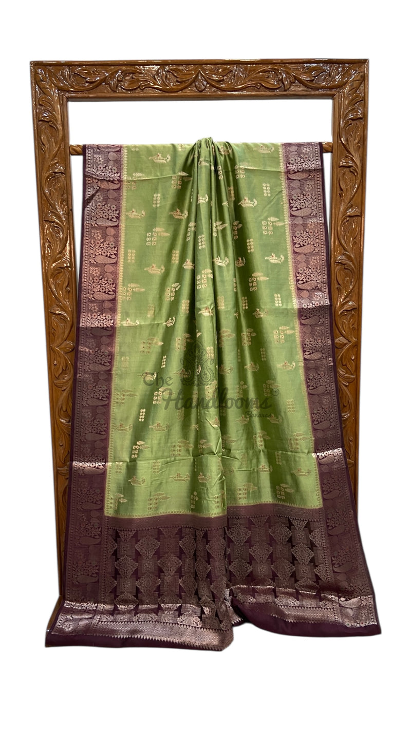 Pure Mango Silk Banarasi Handloom Saree - The Handlooms