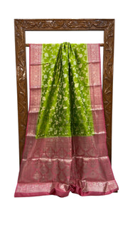 Pure Dupion Silk Banarasi Saree - The Handlooms