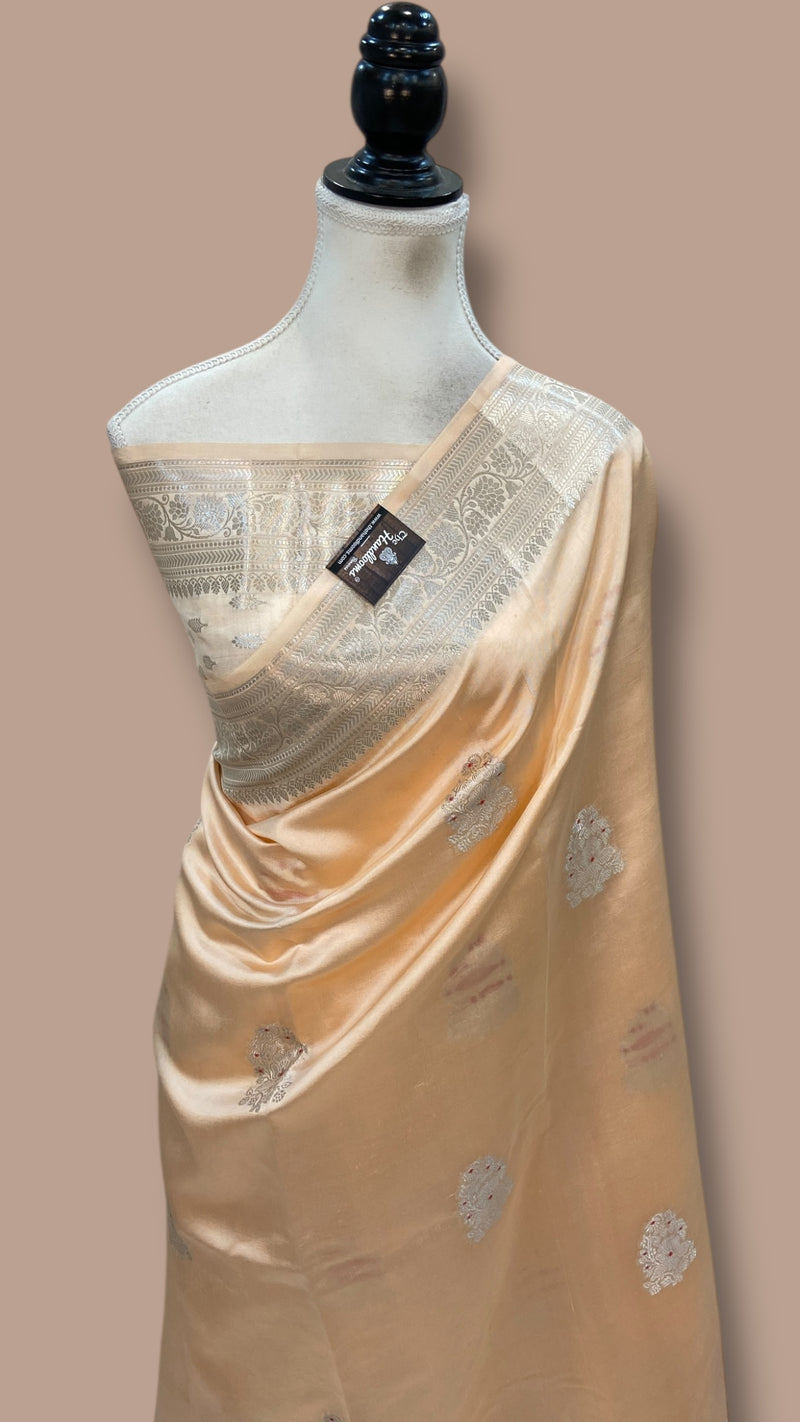 Pure Mango Silk Banarasi Handlokom Saree