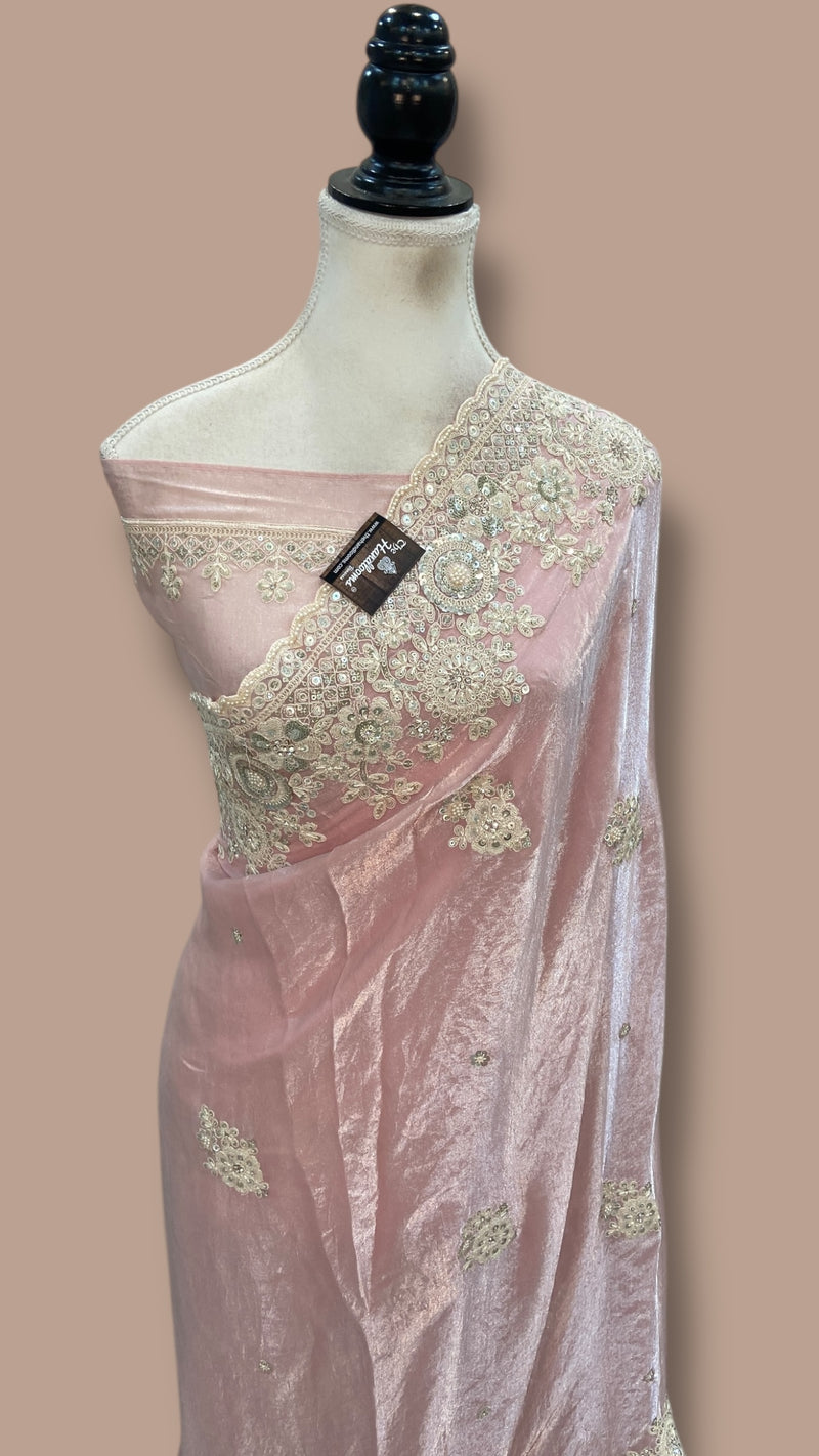 Tissue Silk Banarasi Saree With Handwork