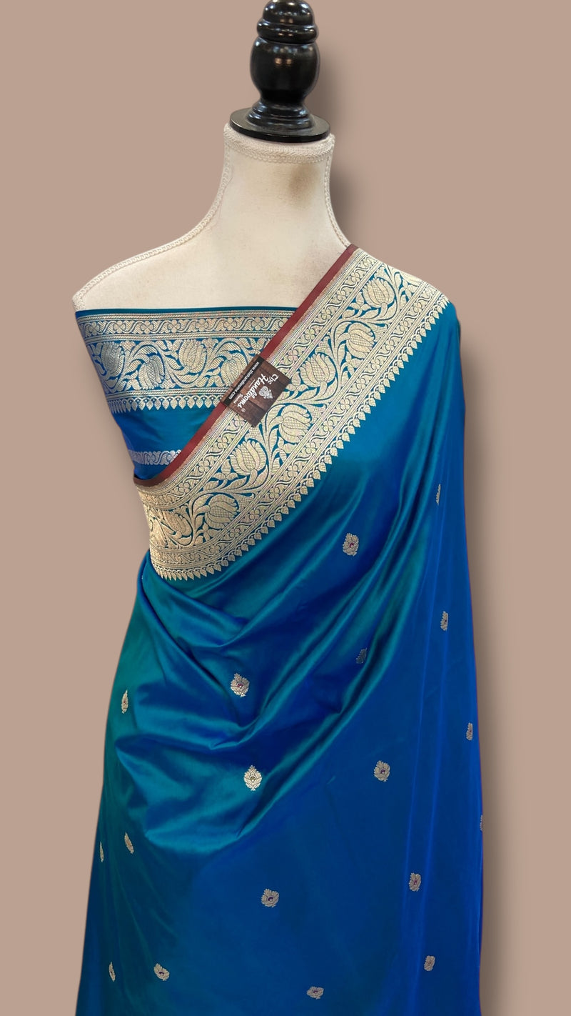 Pure Katan Silk Banarasi Handloom Saree - All Over Kadua Motifs