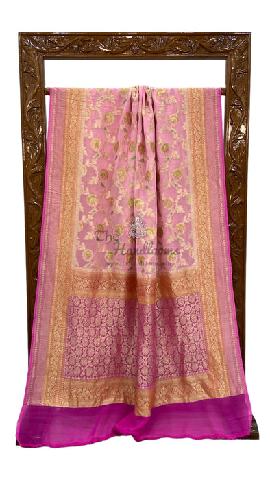 Khaddi Georgette Handloom Banarasi Saree