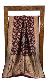 Pure Katan Silk Banarasi Handloom Saree - All over Jaal work - The Handlooms