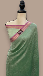 Pure Kora Tissue Crush Handloom Banarasi Saree - The Handlooms