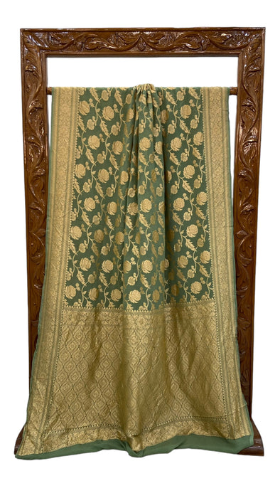 Khaddi Georgette Banarasi Saree - Gold zari