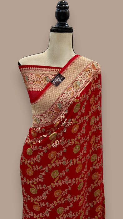 Khaddi Georgette Handloom Banarasi Saree