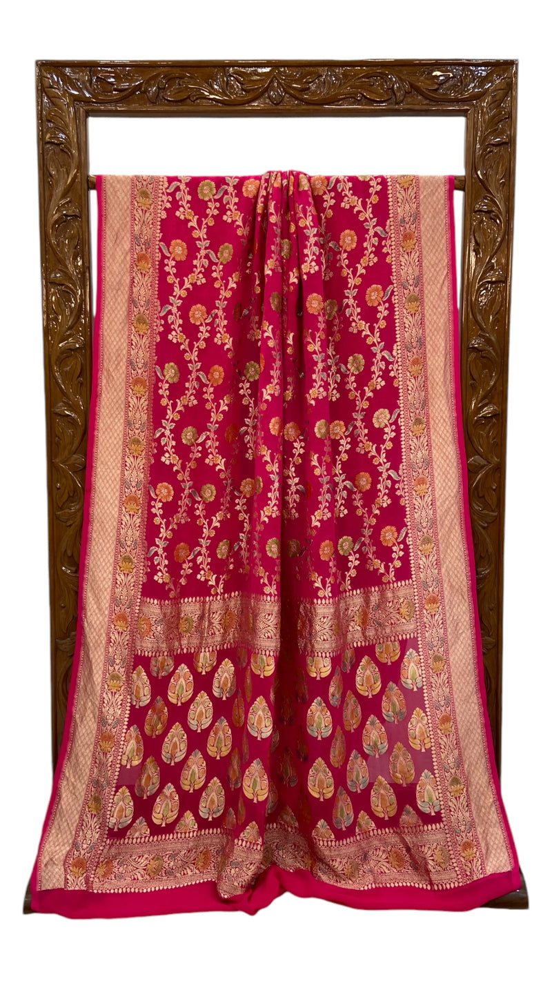 Khaddi Georgette Handloom Banarasi Saree - The Handlooms