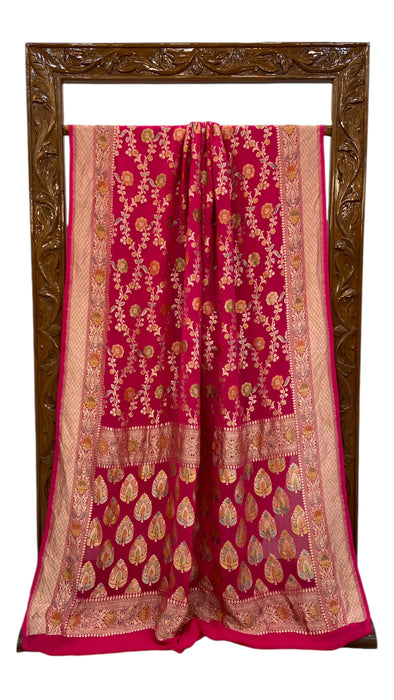 Khaddi Georgette Handloom Banarasi Saree