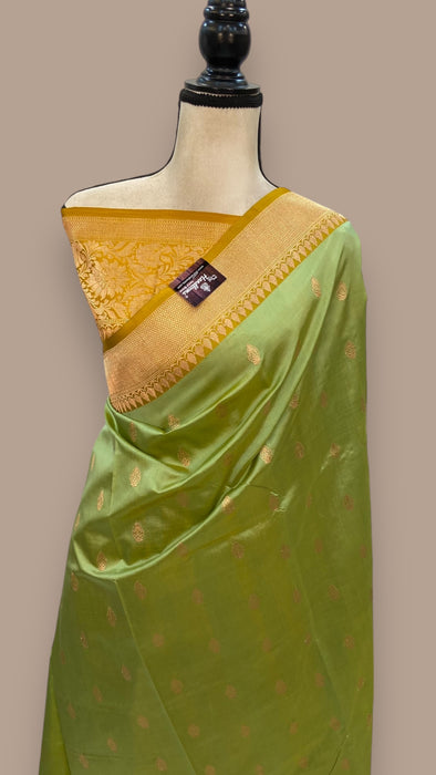 Pure Katan Silk Banarasi Handloom Saree - All over Kadua motifs