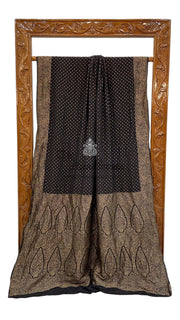 Khaddi Crepe Georgette Banarasi Saree -  Antique zari - The Handlooms
