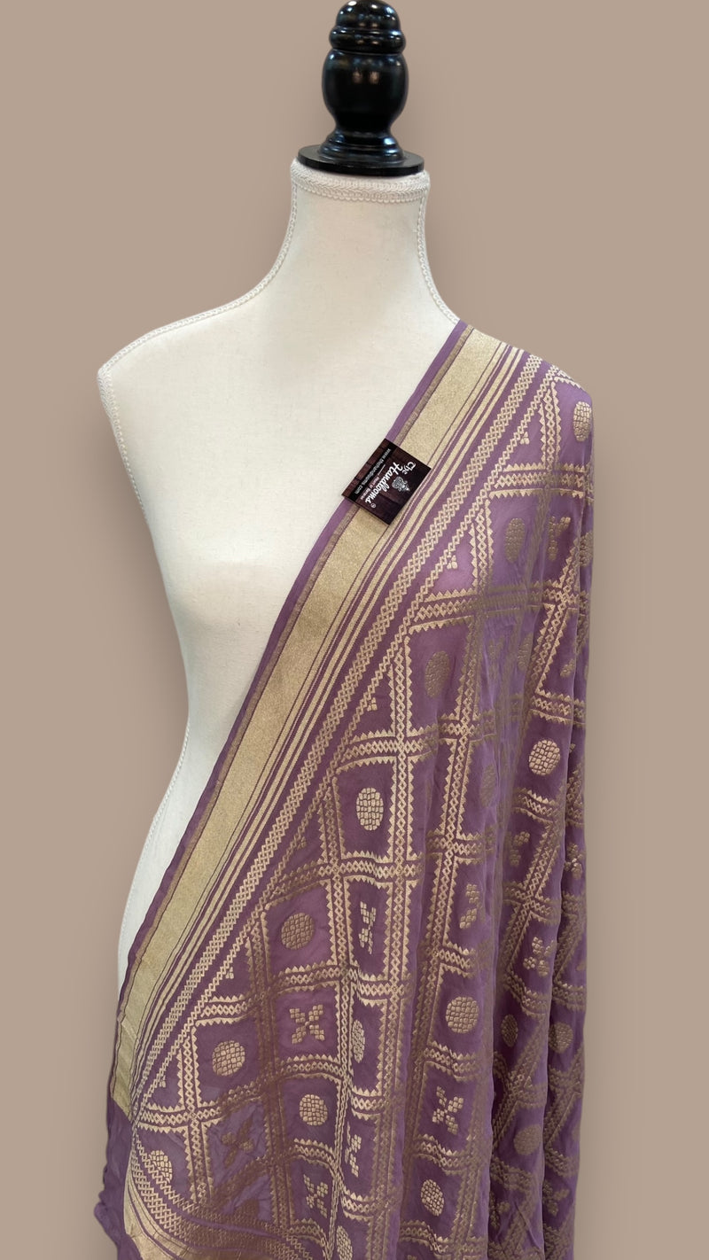 Khaddi Georgette Handloom Banarasi Dupatta - The Handlooms
