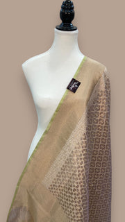 Pure Tissue Reshmi Zari Banarasi Brocade Handloom Dupatta - The Handlooms