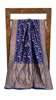 Pure Katan Silk Banarasi Handloom Saree - All over Jaal work - With Meenakari - The Handlooms