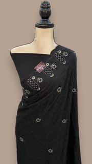 Pure Georgette Chikankari Handloom Banarasi Saree - The Handlooms