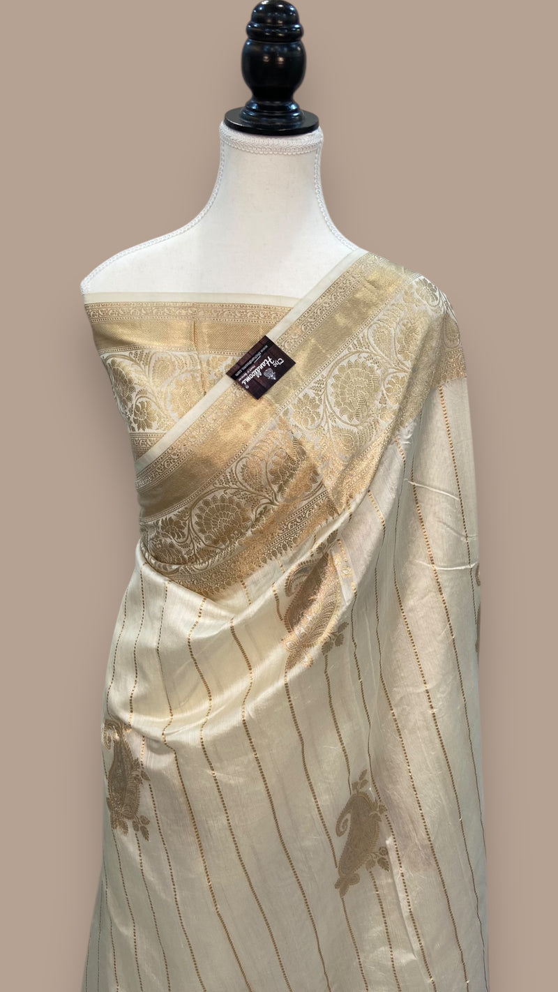 Pure Chiniya Silk Khaddi Handloom Banarasi Saree - The Handlooms