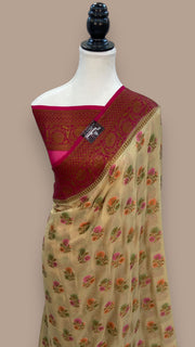 Pure Chiffon Khaddi Banarasi Saree - The Handlooms