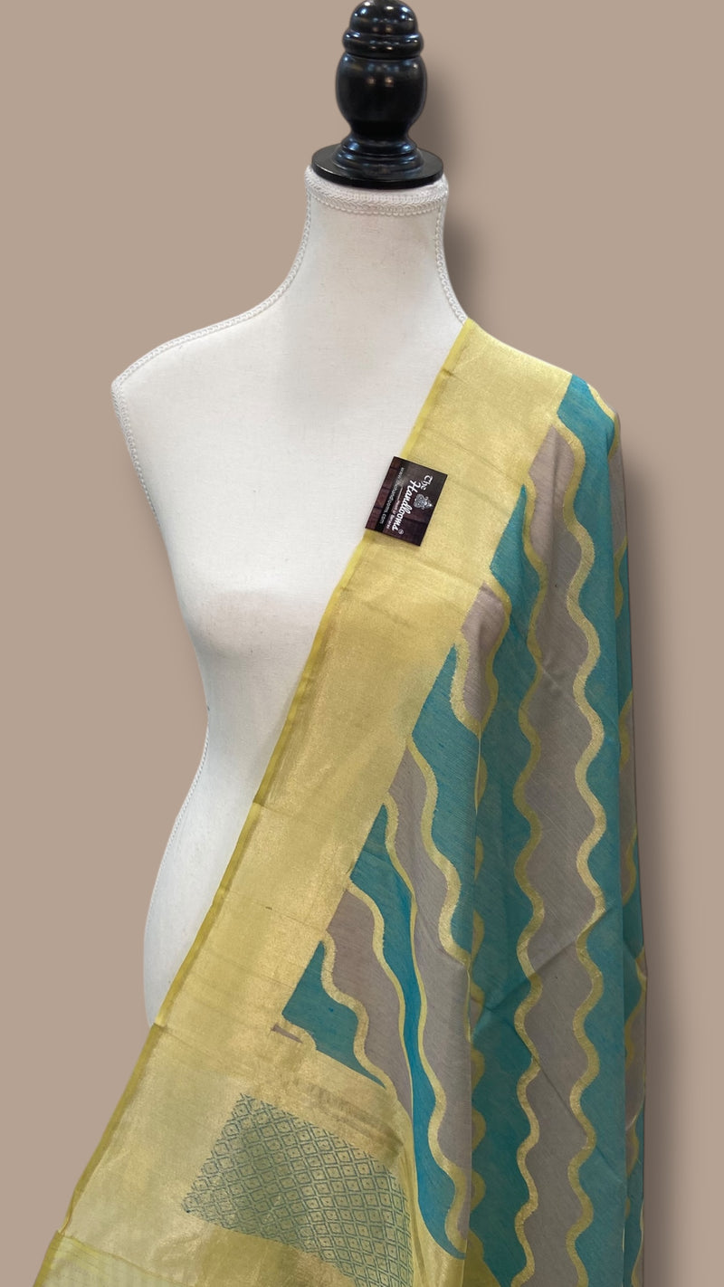 Pure kora Banarasi Handloom Dupatta - The Handlooms