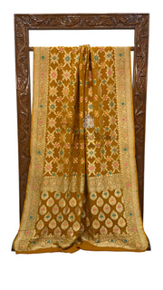 Pure Georgette Banarasi Handloom Saree - with meenakari work - The Handlooms
