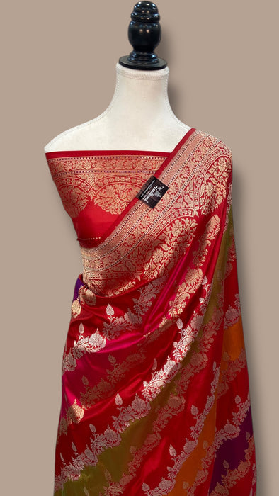 Ektara Pure Katan Silk Banarasi Handloom Saree - All over kadiyal Jaal work