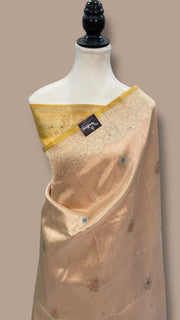 Pure Kora Handloom Banarasi All Over Kadua Motifs Saree - The Handlooms