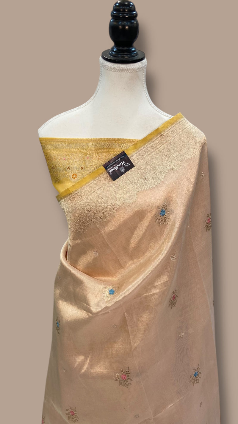 Pure Kora Handloom Banarasi All Over Kadua Motifs Saree - The Handlooms