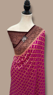 Pure Khaddi Georgette Banarasi Saree -  Gold zari - The Handlooms