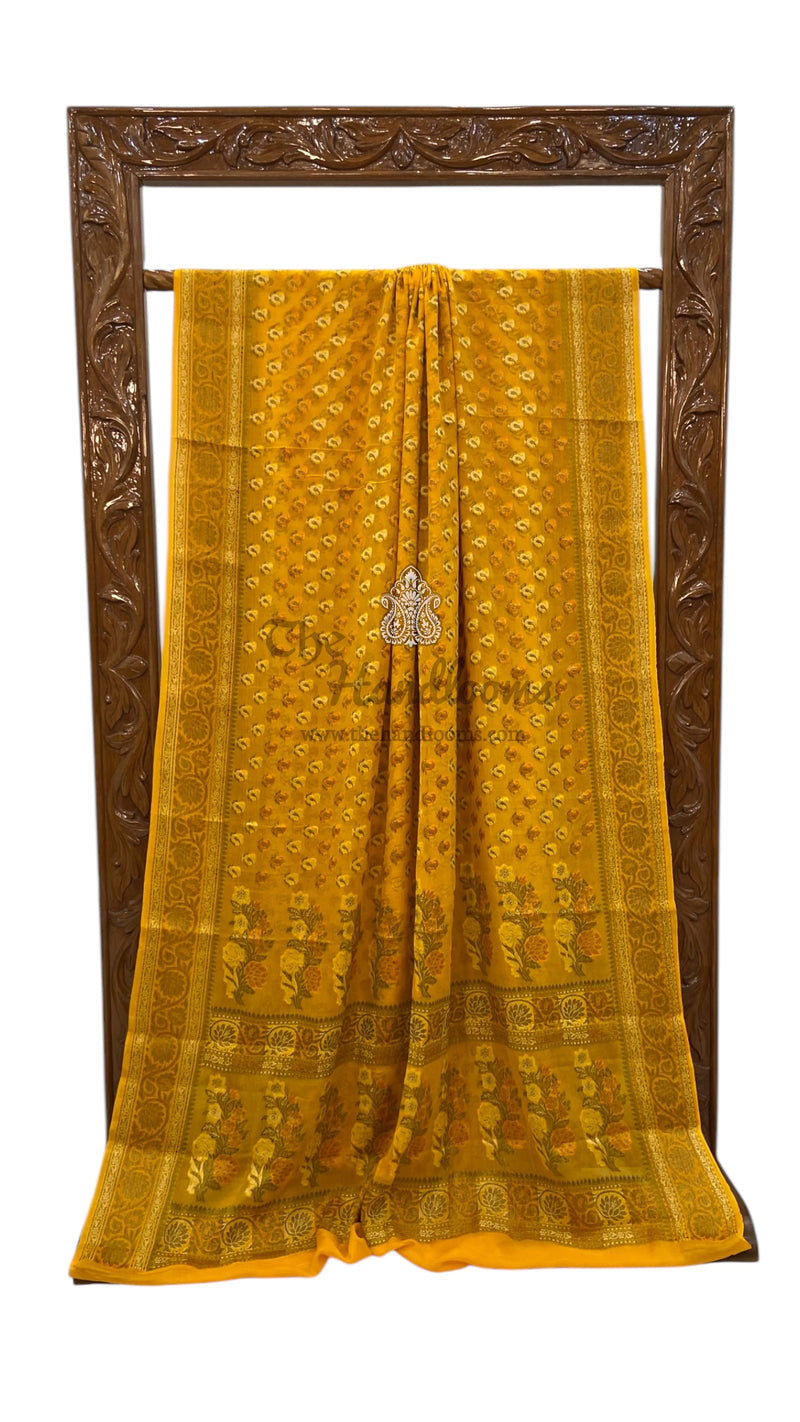 Pure Chiffon Khaddi Banarasi Saree - The Handlooms