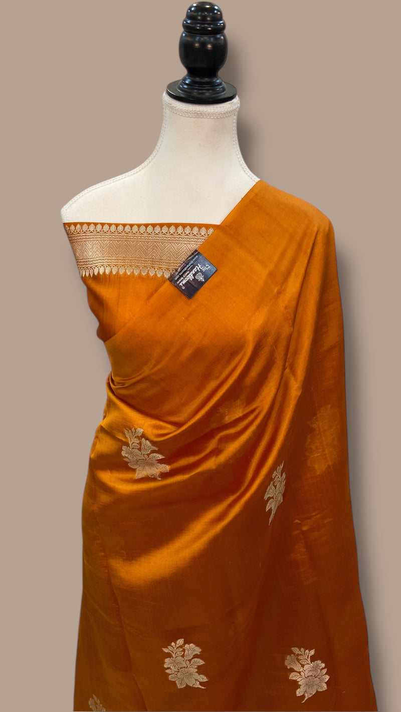 Pure Mango Silk Banarasi Handloom Saree - The Handlooms