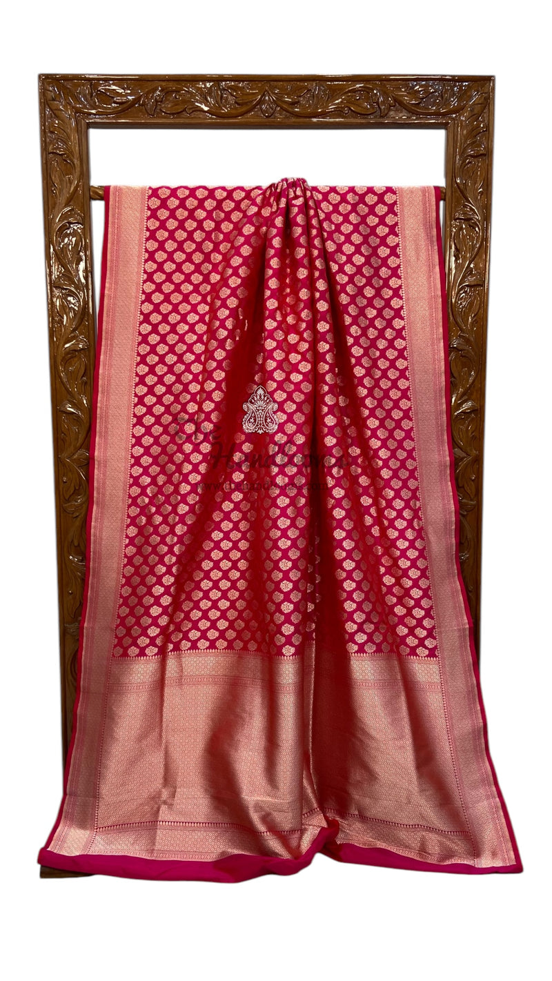 Pure Katan Silk Banarasi Handloom Saree - All over jaal work - The Handlooms