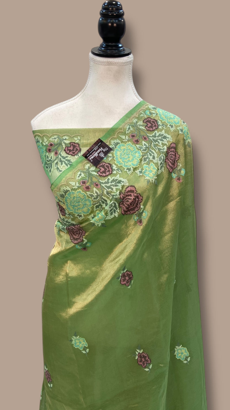 Pure Tissue Handloom Banarasi Saree With Chikankari - The Handlooms