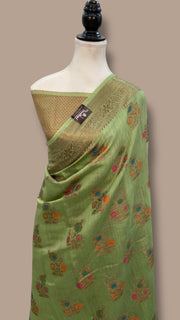 Moonga Georgette Handloom Banarasi Saree - The Handlooms