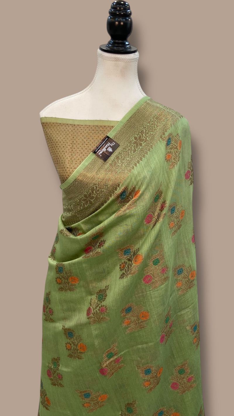 Moonga Georgette Handloom Banarasi Saree - The Handlooms