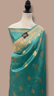 Pure Katan Silk Banarasi Handloom Saree - All over Kadua motifs - The Handlooms