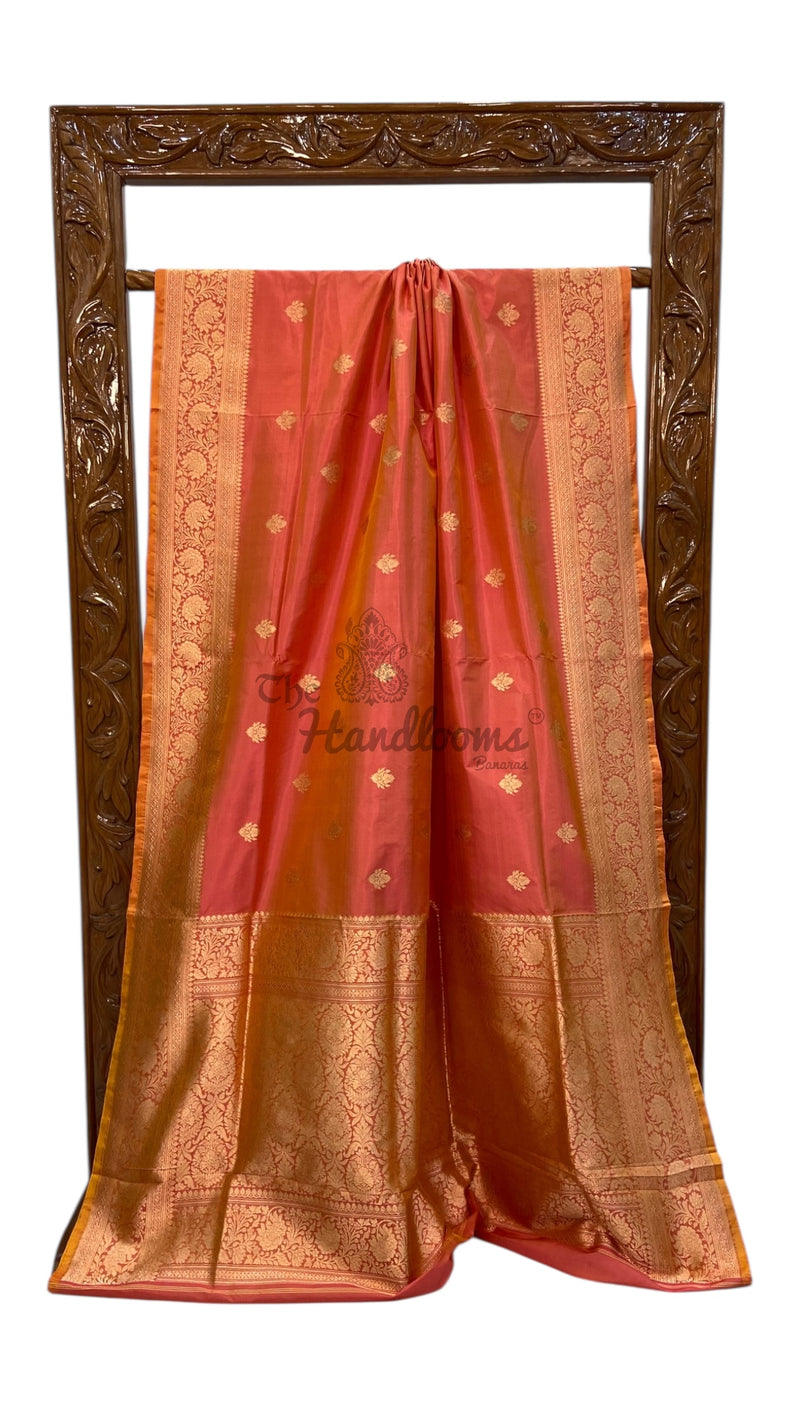 Pure Katan Silk Banarasi Handloom Saree - All over Kadua motifs - The Handlooms