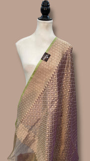 Pure Tissue Reshmi Zari Banarasi Brocade Handloom Dupatta - The Handlooms