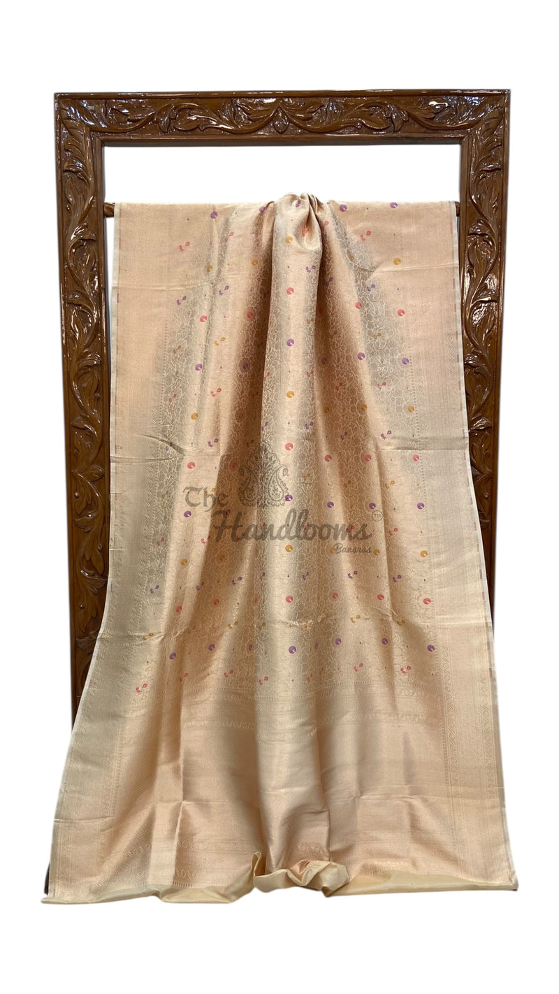 Regal Pure Katan Silk Banarasi Saree – Handwoven Tanchui Brocade with Meenakari Work - The Handlooms