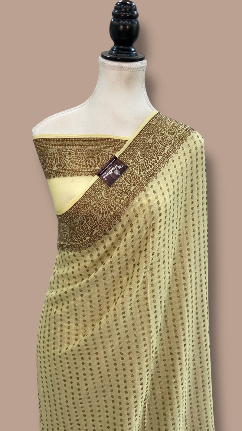 Pure Chiffon Khaddi Banarasi Saree - The Handlooms