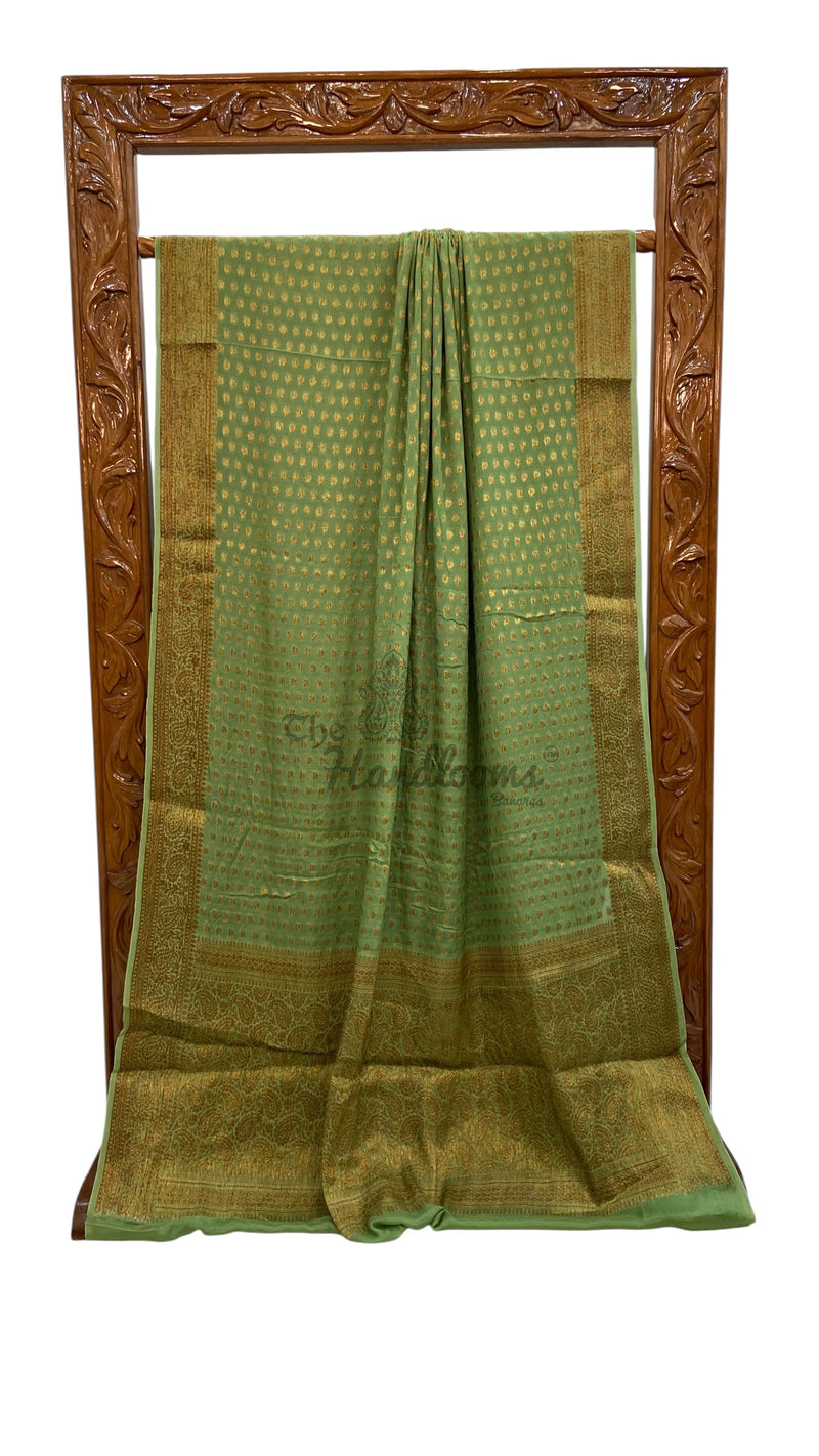 Pure Chiffon Khaddi Banarasi Saree - The Handlooms