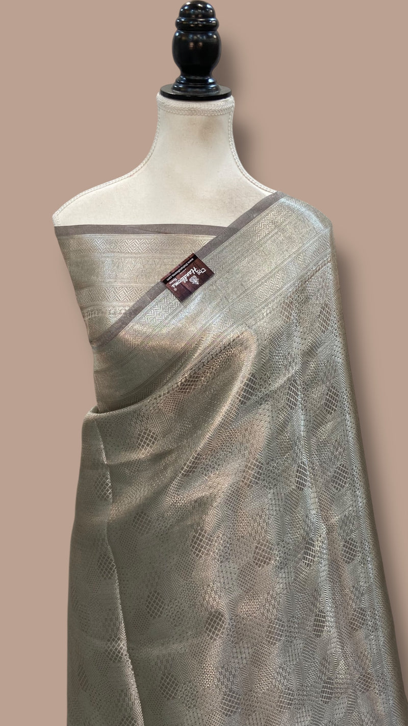 Pure Kora Tissue Tanchui Handloom Banarasi Saree - The Handlooms